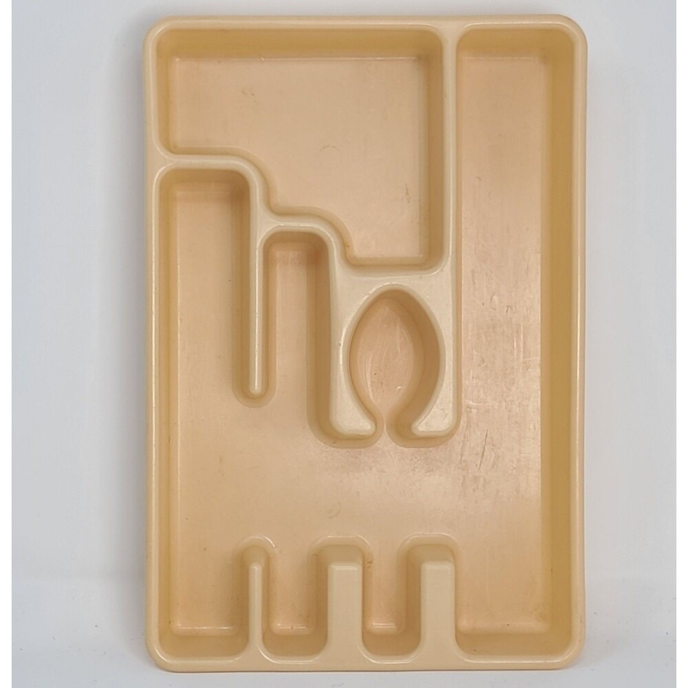 VINTAGE Rubbermaid 2921 Almond Flatware Organizer Tray‎ Silverware UtensilDrawer